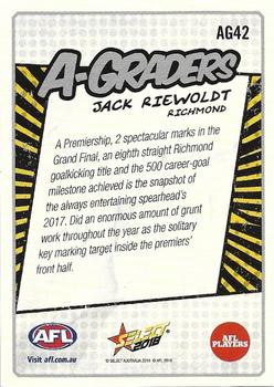 2018 Select Footy Stars - A-Graders #AG42 Jack Riewoldt Back